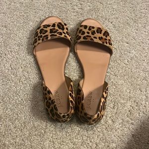 Cheetah Print Open Toe Flats